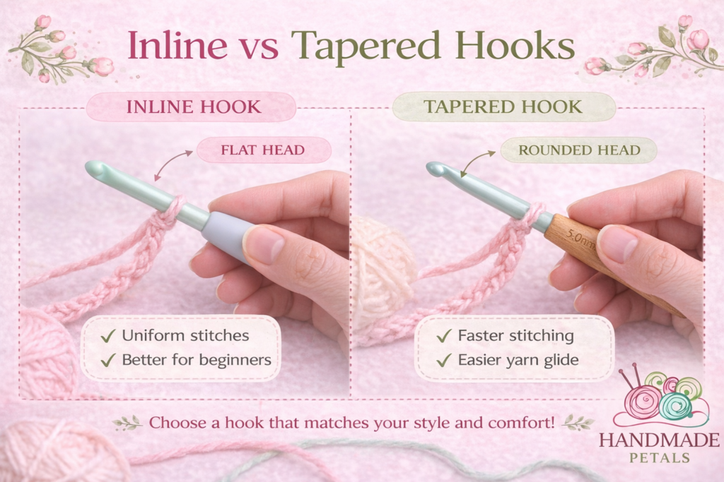 inline vs tapered crochet hooks